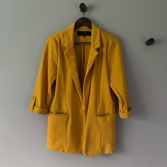 STOOSH EXTRAORDINARY OPEN FRONT BLAZER MARIGOLD YELLOW SIZE MEDIUM - Picture 1 of 4